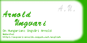 arnold ungvari business card